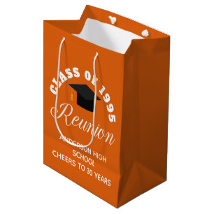 Orange High School Reunion Personalised Party Medium Gift Bag