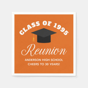 Orange High School Reunion Personalised Party Napkin
