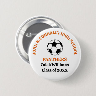 Orange High School Soccer Team Personalised 6 Cm Round Badge