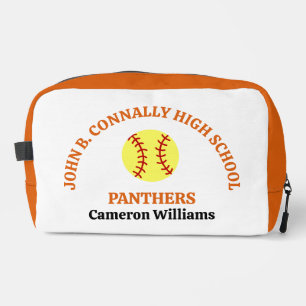 Orange High School Softball Player Personalised Dopp Kit