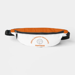 Orange High School Volleyball Player Personalised Bum Bags