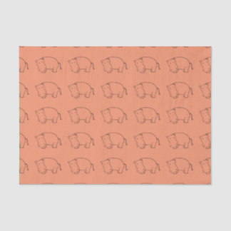 orange hippo tissue paper