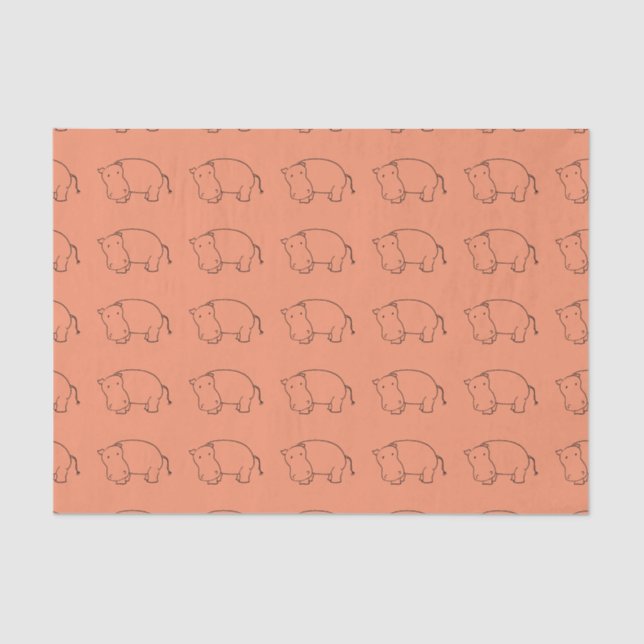 orange hippo tissue paper (Front)