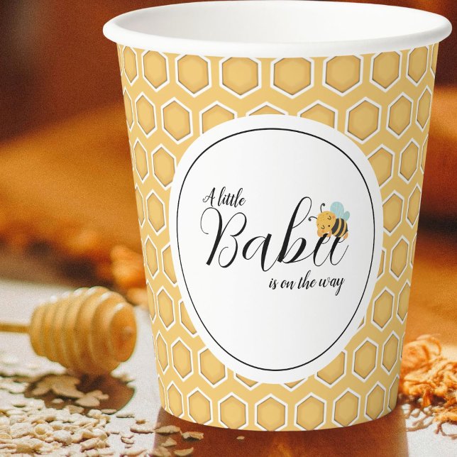Orange Honeycomb pattern Baby Shower Paper Cups (Creator Uploaded)