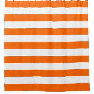 Orange Horizontal Stripes Shower Curtain