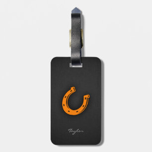 Orange Horseshoe Luggage Tag
