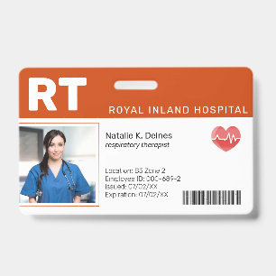 Orange   Hospital Medical Employee Photo ID Badge