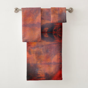 Orange Hot Fire Ball Bath Towel Set