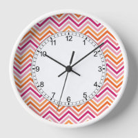 Orange & Hot Pink Chevron Pattern