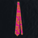 Orange Hot Pink Floral Rose Modern Colourful Tie<br><div class="desc">Designed with cool orange pink floral patterns that makes a cool simple gift or party favour for birthdays,  weddings,  wedding anniversary or any events or celebrations!</div>