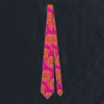 Orange Hot Pink Floral Rose Modern Colourful Tie<br><div class="desc">Designed with cool orange pink floral patterns that makes a cool simple gift or party favour for birthdays,  weddings,  wedding anniversary or any events or celebrations!</div>