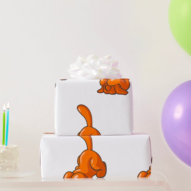 Orange Hound Dog Wrapping Paper (Creator Uploaded)