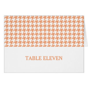 Orange Houndstooth Table Number Card