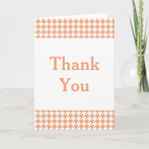 Orange Houndstooth Thank You Card