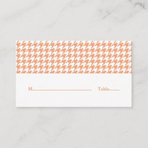Orange Houndstooth Wedding Place Card