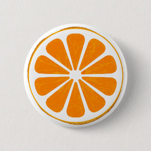 orange. hybrid. button. 6 cm round badge