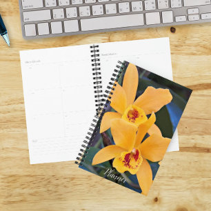 Orange Hybrid Cattleya Orchids Floral Calendar Planner