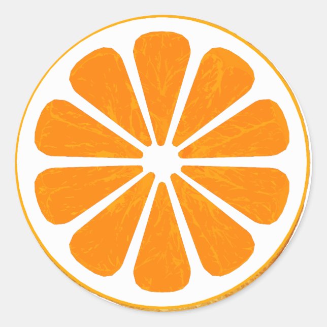 orange. hybrid. classic round sticker (Front)