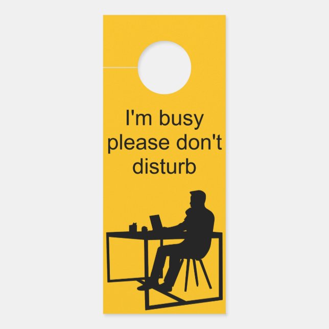 Orange I Am Busy Door Collator Hanger (Front)