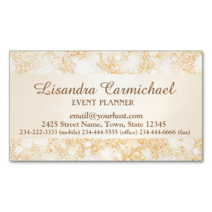 Orange Ice Bokeh Magnetic Business Card