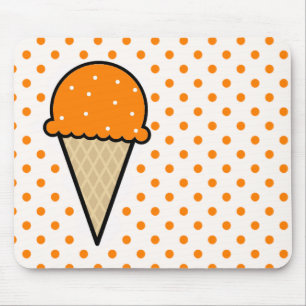 Orange Ice Cream Cone Mouse Pad