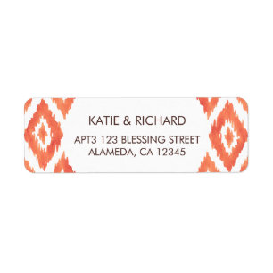 Orange Ikat Return Address Label