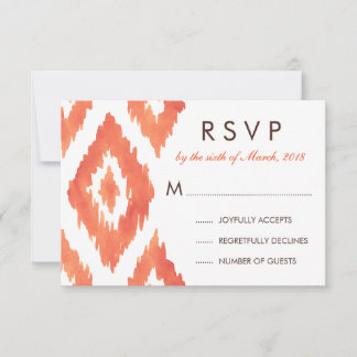 Orange Ikat RSVP Card