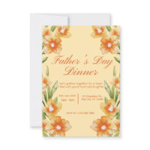 Orange Illustrative Father's Day Dinner Invitation