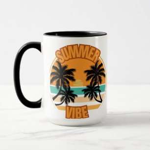 Orange Illustrative Summer Time Artwork Mug