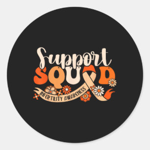 Orange Infertility Awareness Support Team Partner Classic Round Sticker