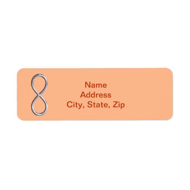 Orange Infinity Wedding Address Labels (Front)