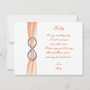 Orange Infinity Wedding Maid Of Honour Card