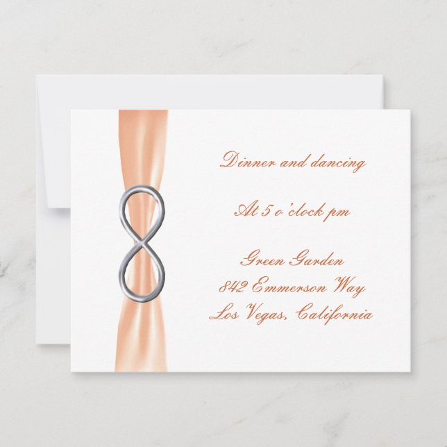 Orange Infinity Wedding Reception Card (Front)