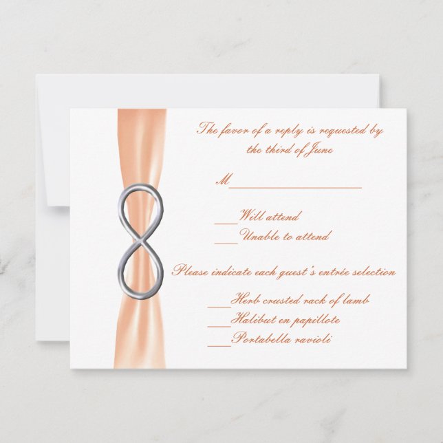 Orange Infinity Wedding Response Card (Front)