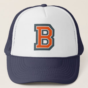Orange Initial 'B' Trucker Hat