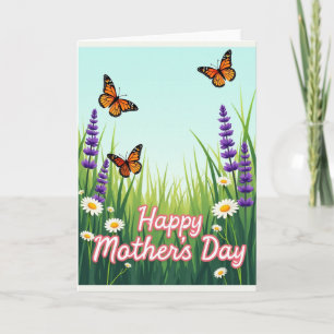 Orange Insect Mothers Day Meadow Card