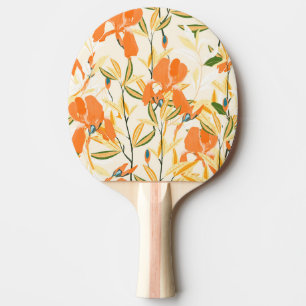 Orange irises: seamless floral pattern ping pong paddle