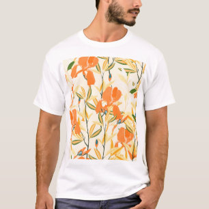 Orange irises: seamless floral pattern T-Shirt
