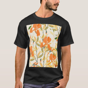 Orange irises: seamless floral pattern T-Shirt