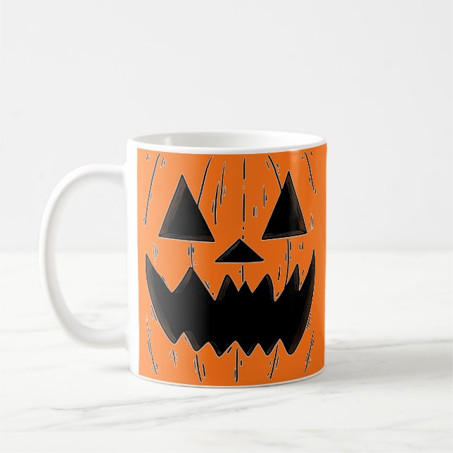 Orange Jack O' Lantern Coffee Mug (Left)