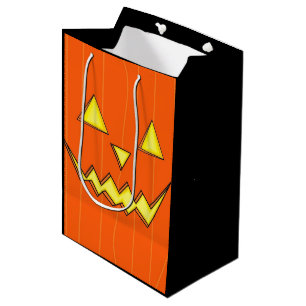 Orange Jack-o-Lantern Gift Bag For Halloween 