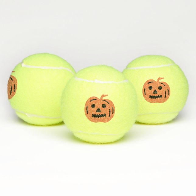 Orange Jack-O-Lantern Halloween Pumpkin Tennis Balls (Multi)