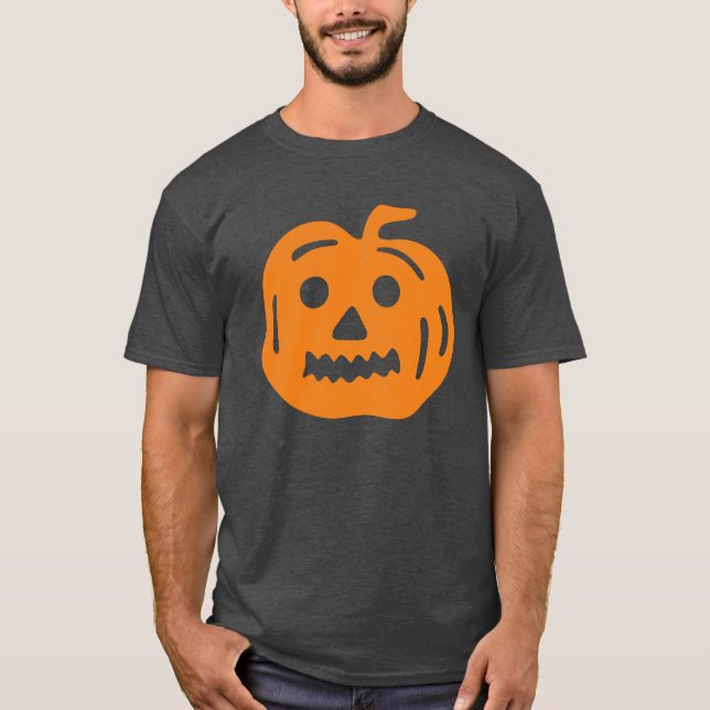 Orange Jack-O-Lantern Pumpkin Halloween Shirt (Front)