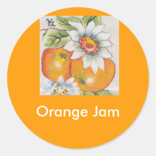 orange jam classic round sticker