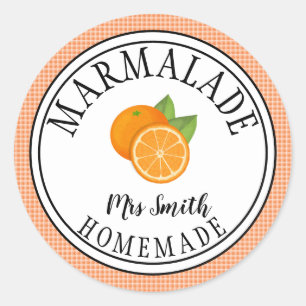 orange jam or marmalade classic round sticker