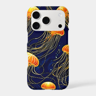 Orange Jellyfish Pattern Art
