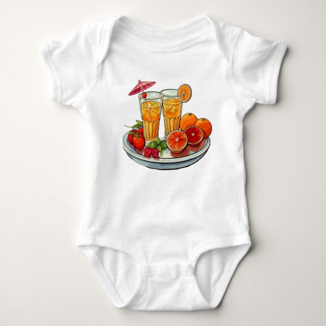 Orange juice and grapefruit slices Baby T-Shirt Baby Bodysuit (Front)