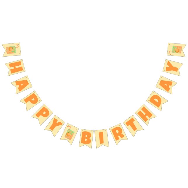 Orange Juice Box Happy Birthday Bunting (All)