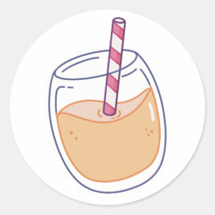 Orange juice classic round sticker