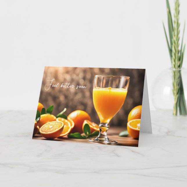 Orange Juice Get Well Card (Front)
